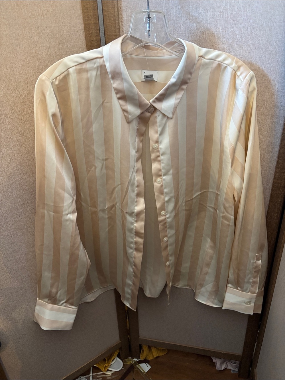 FINAL MARKDOWN a new day Awning Striped Blouse Large NWT